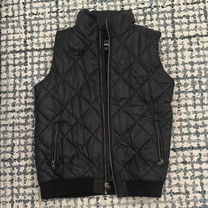 Patagonia Black Quilted Vest with Stand-Up Collar